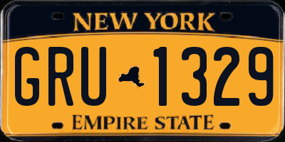 NY license plate GRU1329