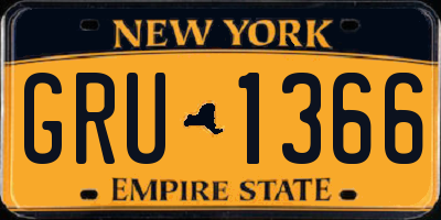 NY license plate GRU1366