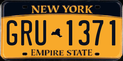 NY license plate GRU1371