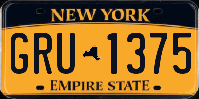 NY license plate GRU1375