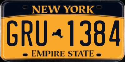 NY license plate GRU1384
