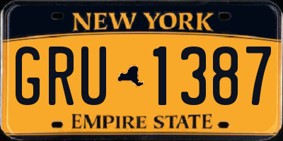 NY license plate GRU1387
