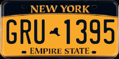 NY license plate GRU1395