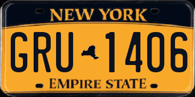 NY license plate GRU1406