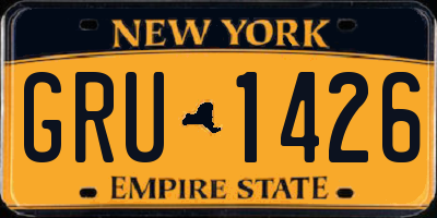 NY license plate GRU1426