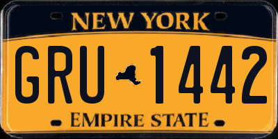 NY license plate GRU1442