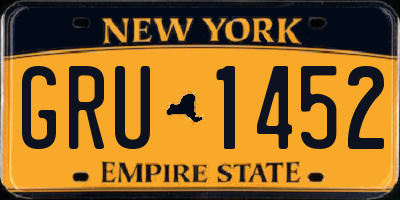 NY license plate GRU1452