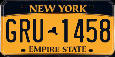 NY license plate GRU1458