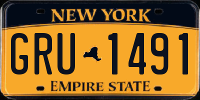NY license plate GRU1491