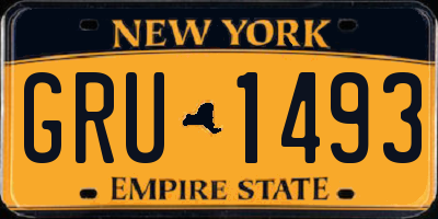 NY license plate GRU1493