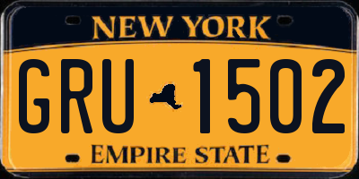NY license plate GRU1502