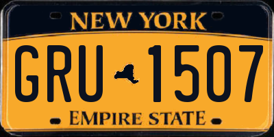 NY license plate GRU1507