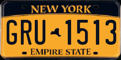NY license plate GRU1513