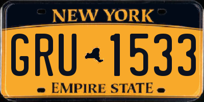 NY license plate GRU1533