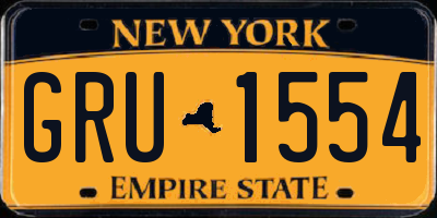 NY license plate GRU1554