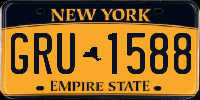 NY license plate GRU1588