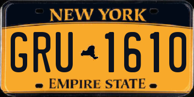 NY license plate GRU1610