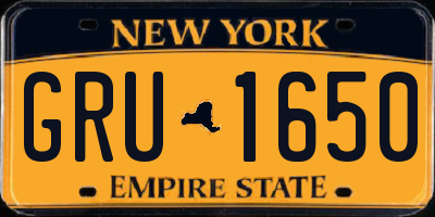 NY license plate GRU1650