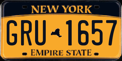 NY license plate GRU1657