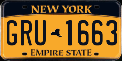 NY license plate GRU1663
