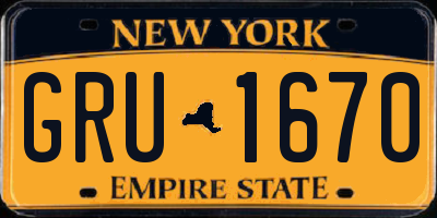 NY license plate GRU1670