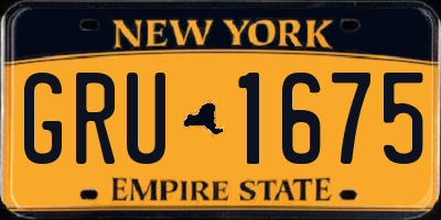 NY license plate GRU1675