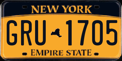 NY license plate GRU1705