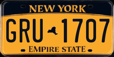NY license plate GRU1707