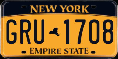 NY license plate GRU1708