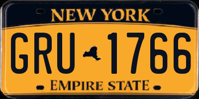 NY license plate GRU1766