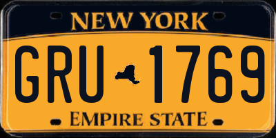 NY license plate GRU1769