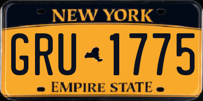 NY license plate GRU1775