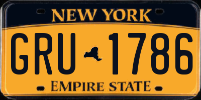 NY license plate GRU1786