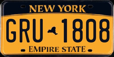 NY license plate GRU1808