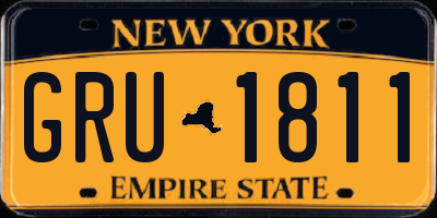 NY license plate GRU1811