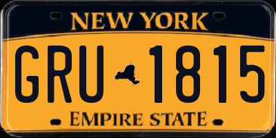 NY license plate GRU1815