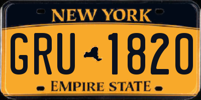 NY license plate GRU1820