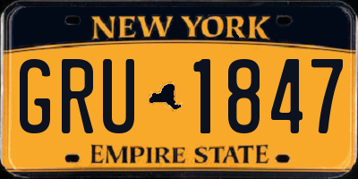 NY license plate GRU1847