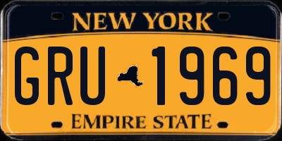 NY license plate GRU1969
