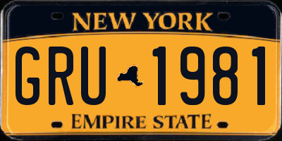 NY license plate GRU1981
