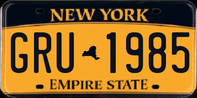 NY license plate GRU1985