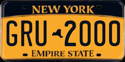 NY license plate GRU2000