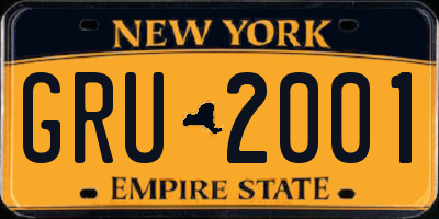 NY license plate GRU2001