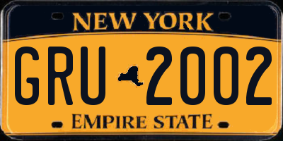NY license plate GRU2002