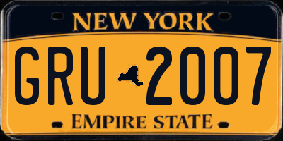 NY license plate GRU2007