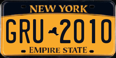 NY license plate GRU2010