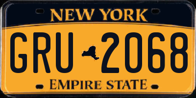 NY license plate GRU2068