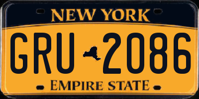 NY license plate GRU2086
