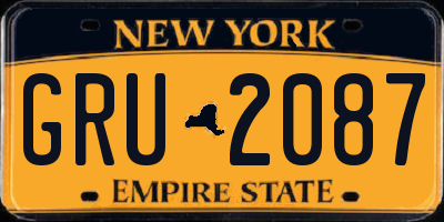 NY license plate GRU2087