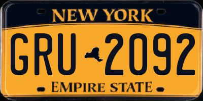 NY license plate GRU2092